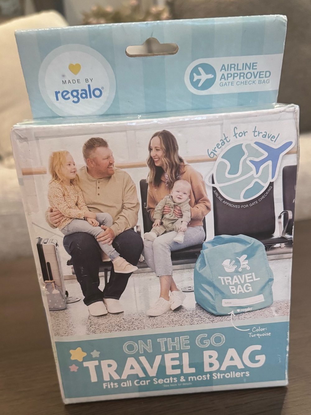 Made by Regalo On The Go Travel Bag - car seat stroller travel bag - Turquoise
